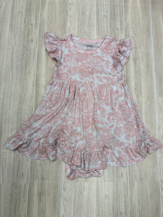 18-24m Posh Peanut Pink/White Roses Onesie Twirl
