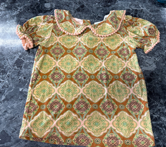 12-18m Kate Quinn Peach/Rust Pattern Top