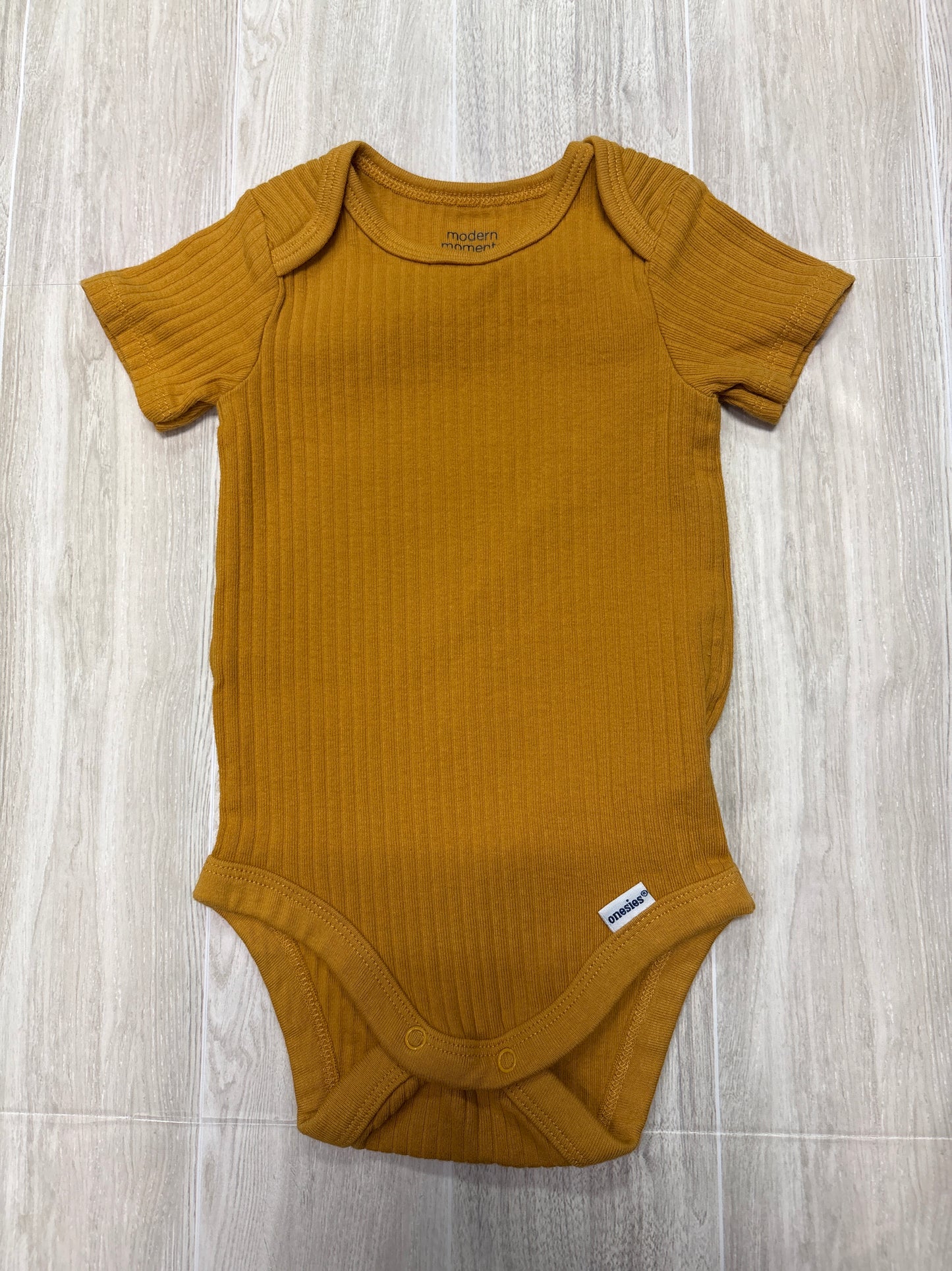 3-6m Yellow Ribbed Onesie