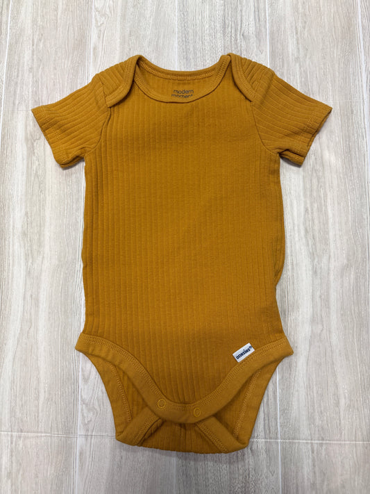 3-6m Yellow Ribbed Onesie