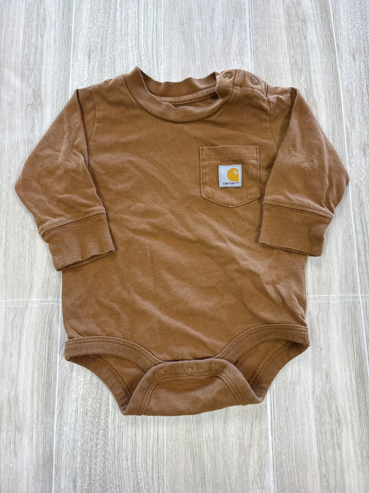 3m Camel Carartt Pocket Long Sleeve Onesie