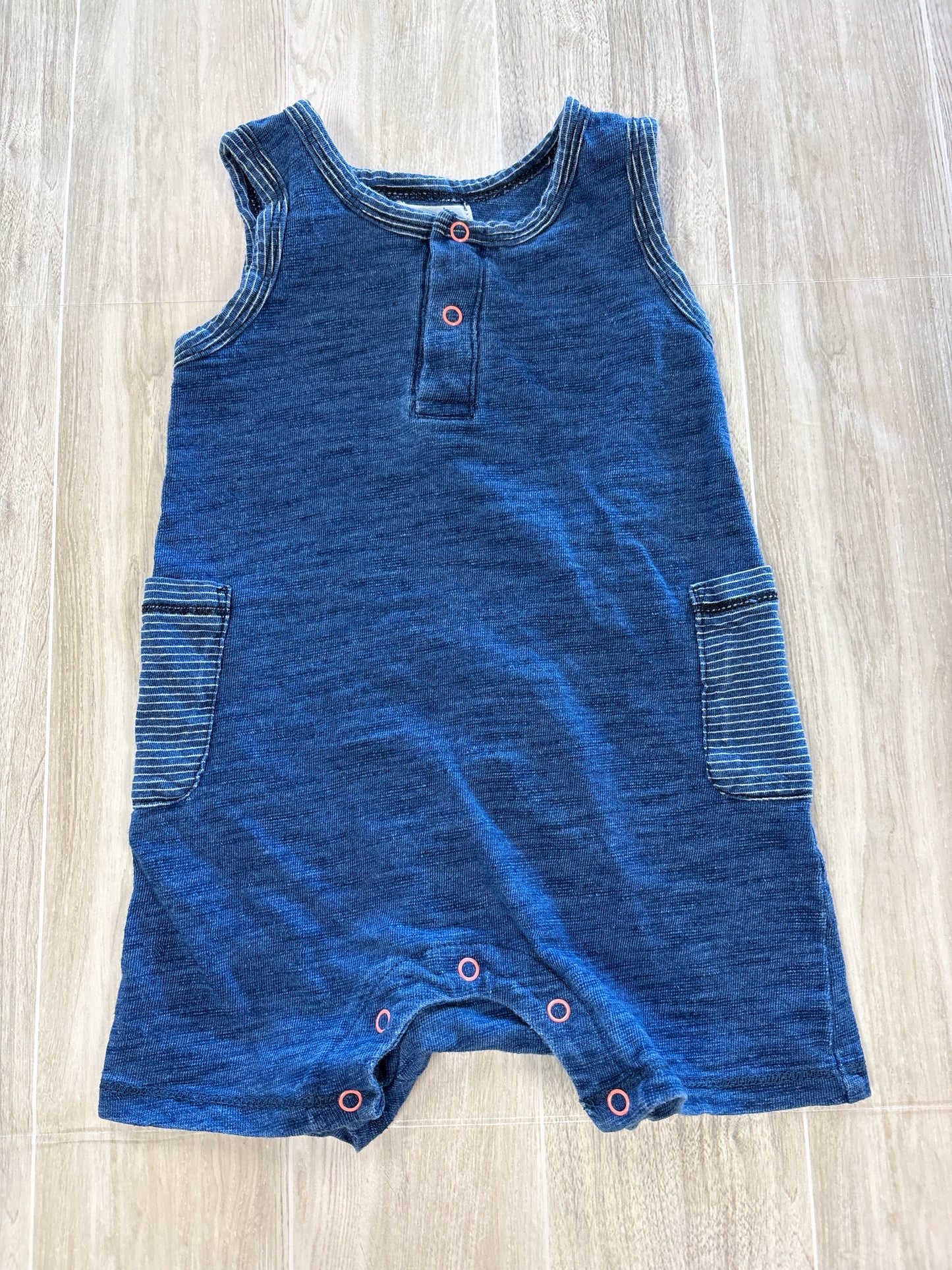 3-6m Blue Tank Romper