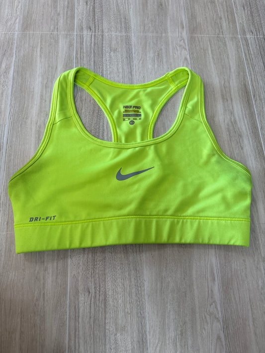 Womens XS Highlighter Yellow Nike Pro Sports Bra
