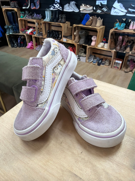 5c Lavender/Unicorn Velcro Vans
