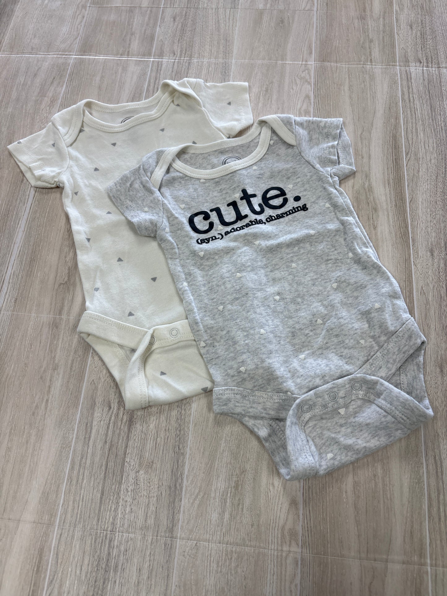0-3m "Cute" Onesie 2 Pack