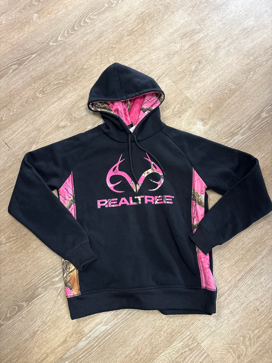 Womens Small Real Tree BlackHot Pink Camo Graphic Hoodie