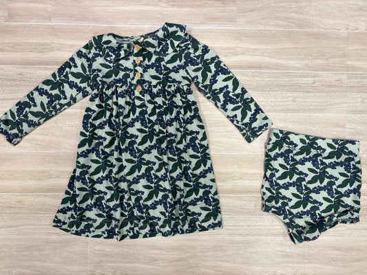 12-18m Kate Quinn Bamboo Blueberry Dress + Bloomer Set