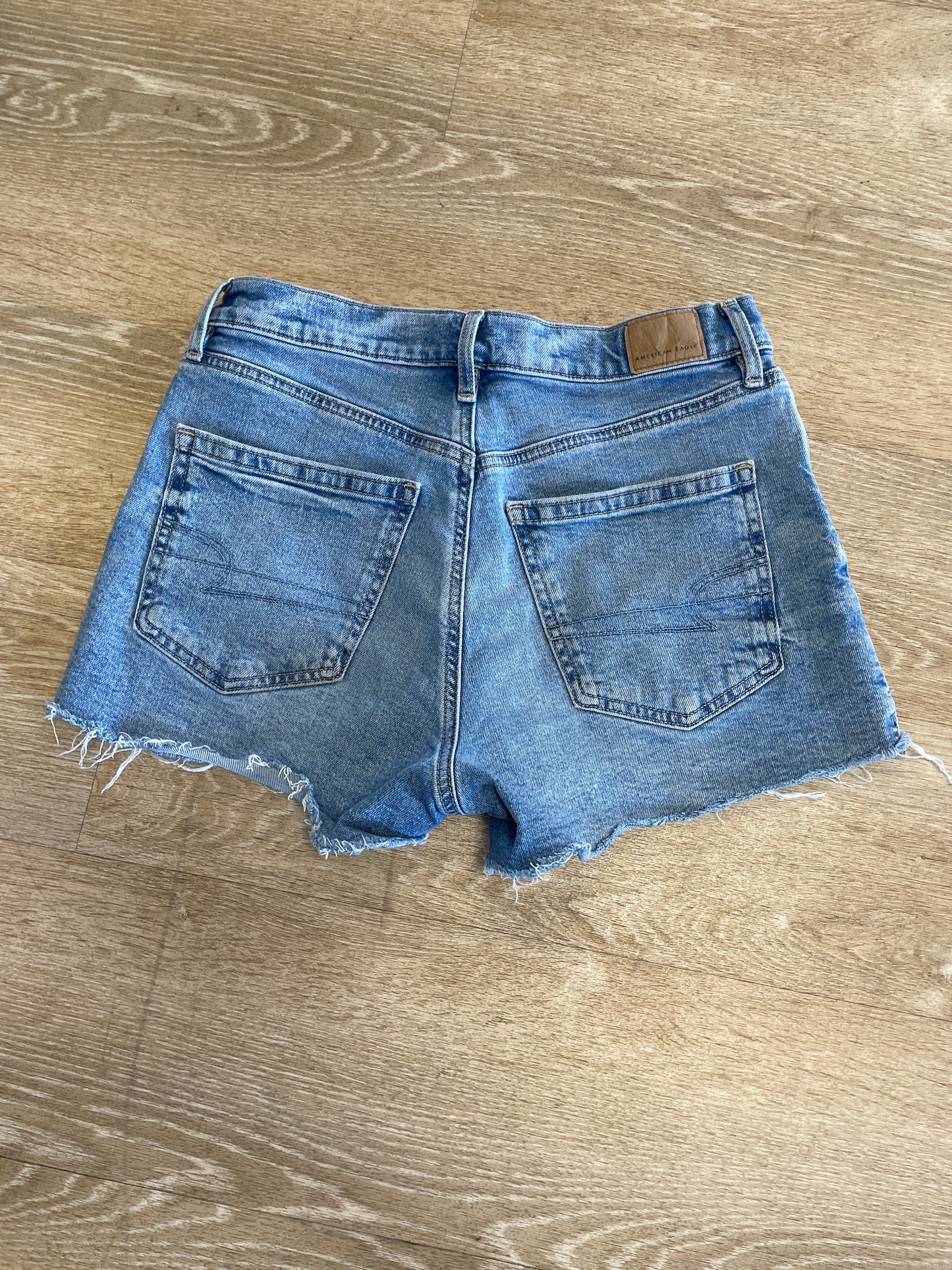 Womens 4 American Eagle Strigid Denim Shorts