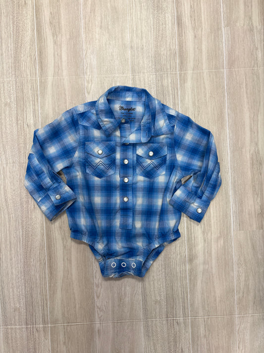 0-3m Blue Wrangler Pearl Snap