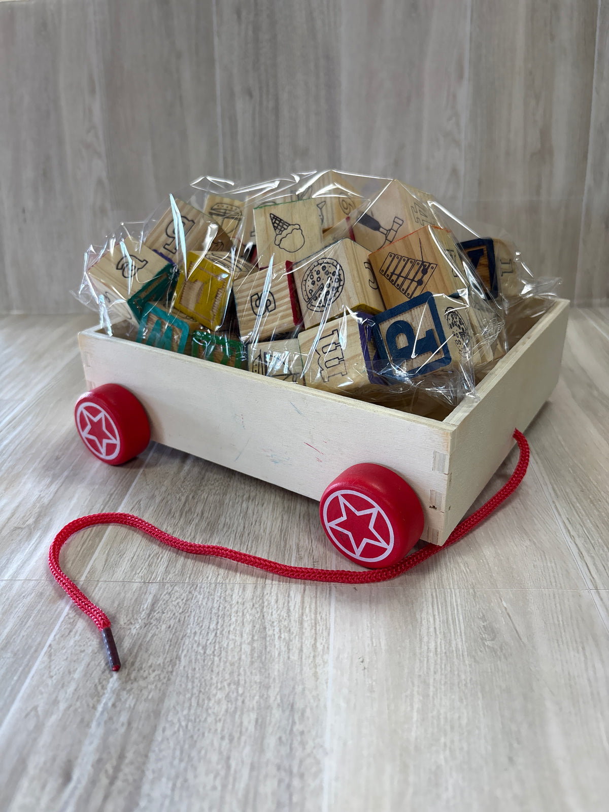 Toy - Wooden Rolling Alphabet Block Box
