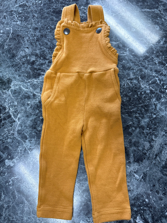 3-6m Mustard Ribbed L'oved Baby Tank Jumpsuit
