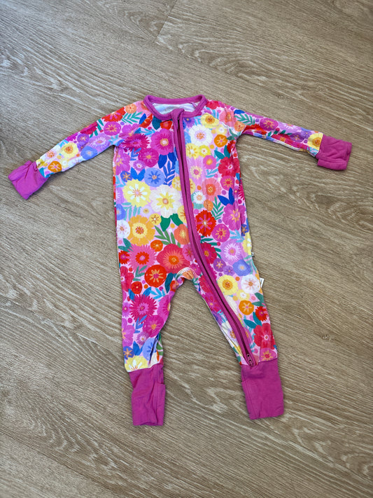 3-6m Little Sleepies Hot Pink Floral Pajama