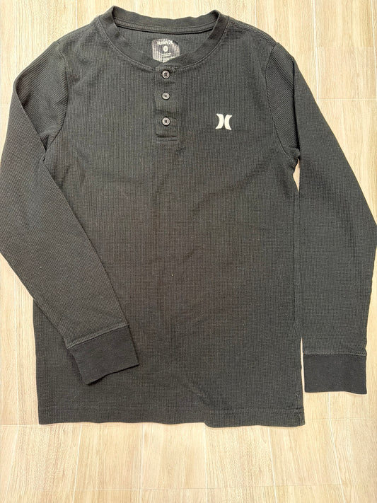 14/16 Black Waffle Knit Hurley Long Sleeve