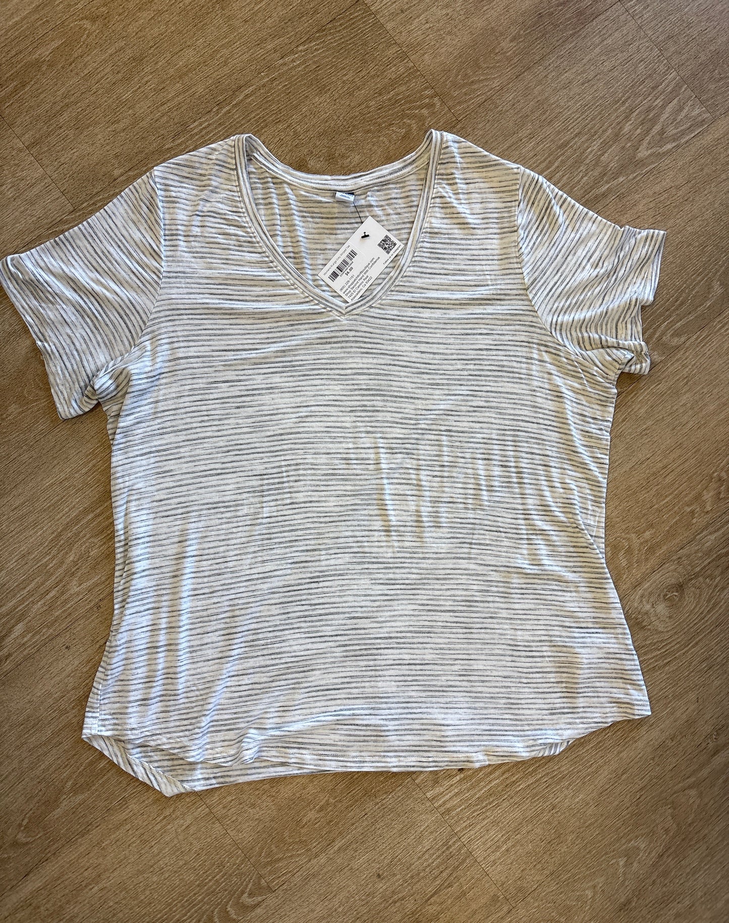 Womens XLarge Grey Striped Tee
