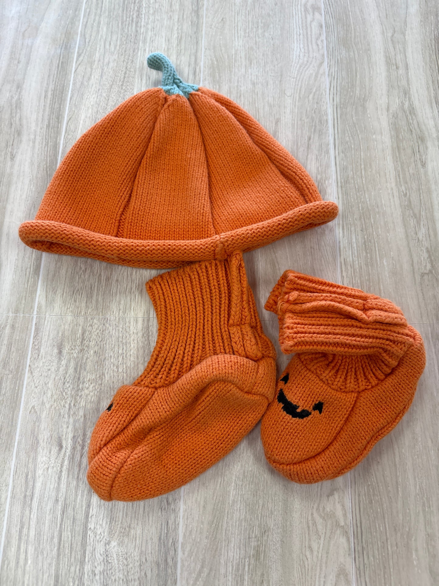 Infant Pumpkin Hat + Booties