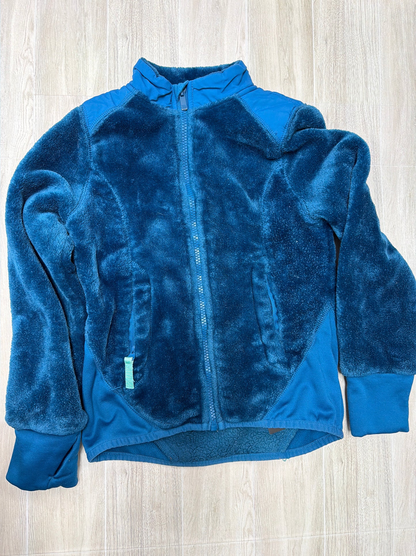 6/7 Blue Fuzzy Zip Up Jacket