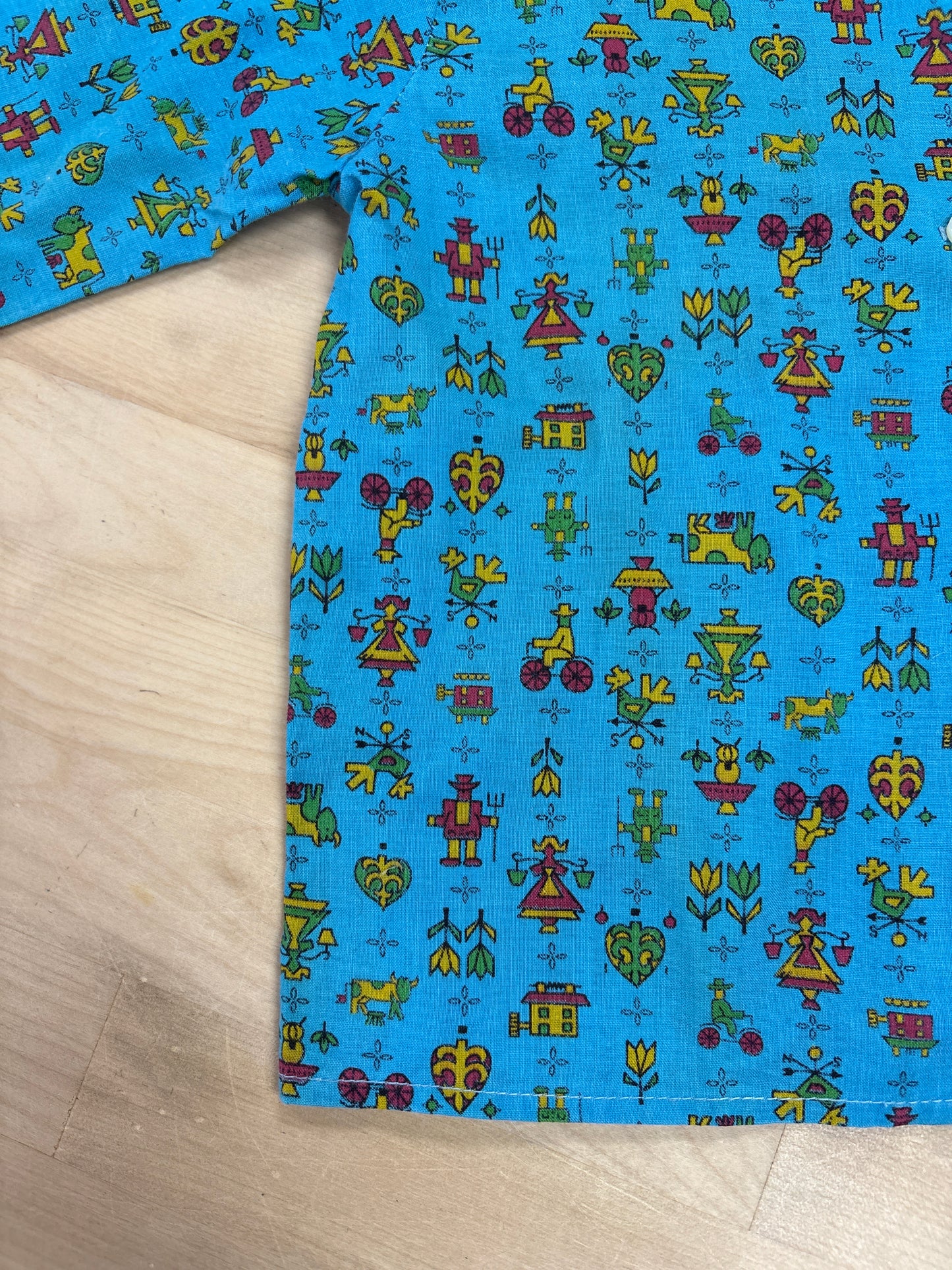 2T Vintage Handmade Blue Farmers Button Shirt