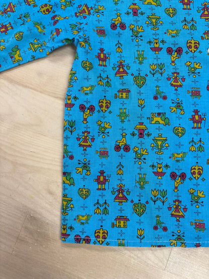 2T Vintage Handmade Blue Farmers Button Shirt