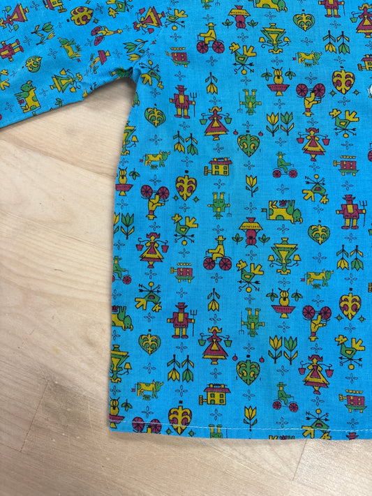2T Vintage Handmade Blue Farmers Button Shirt