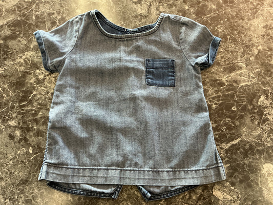 4T Denim Pocket Tee with Layered Back