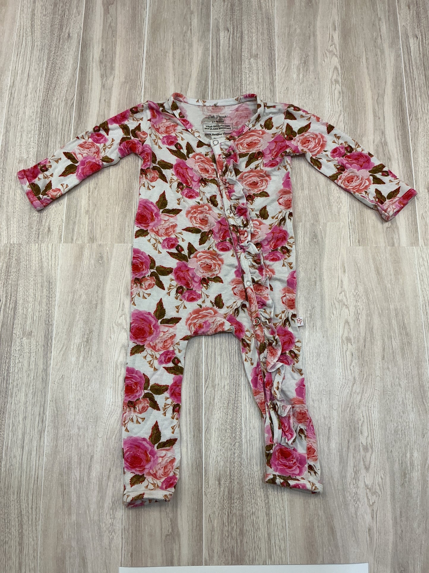 3-6m Posh Peanut Rosalie Floral Ruffle Romper