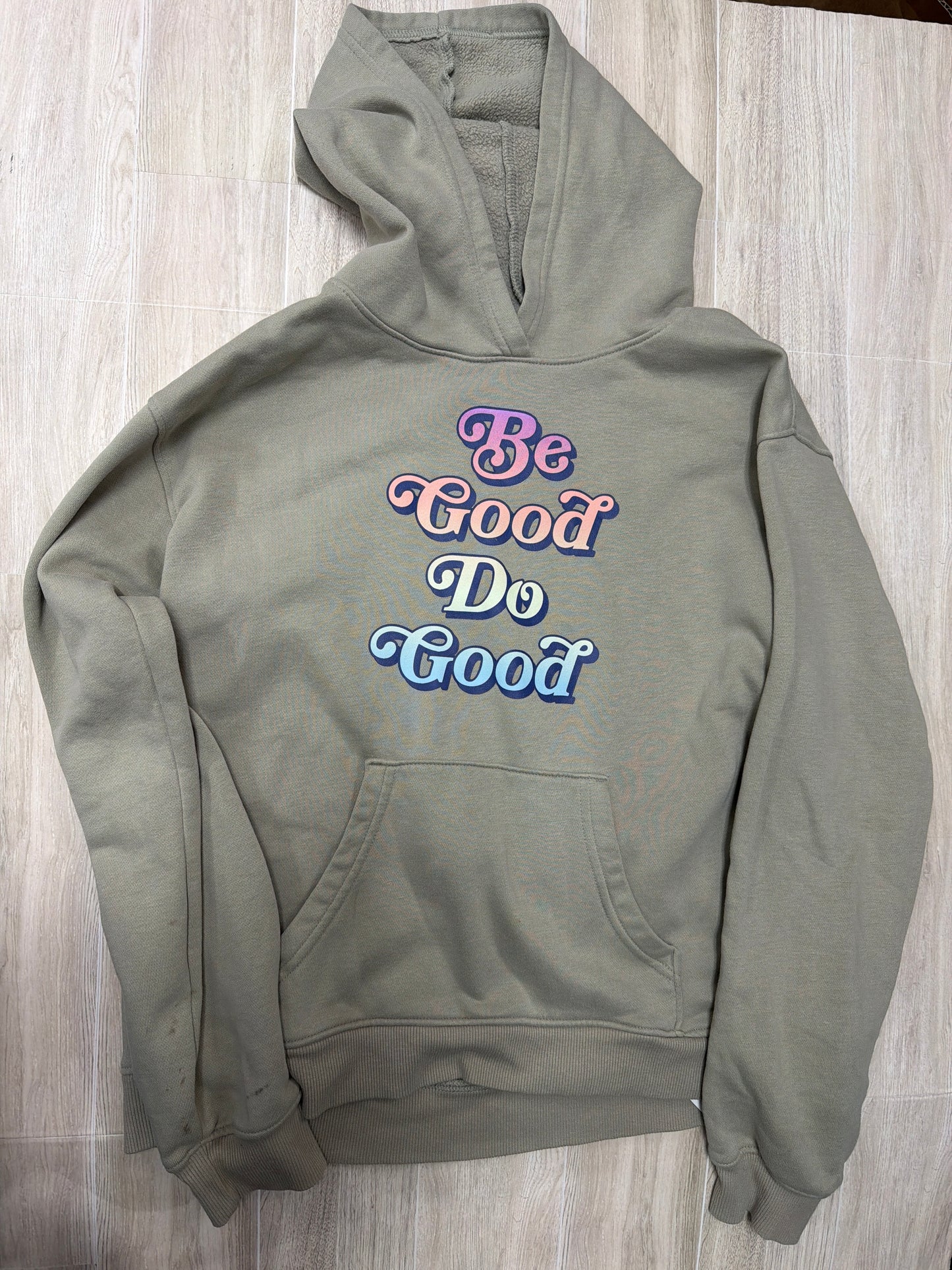 14/16 Light Olive Do Good Be Good Hoodie - Blemish