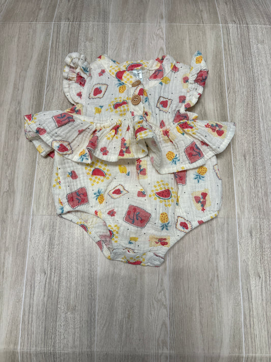 6-9m Multi Fruit Gauze Romper