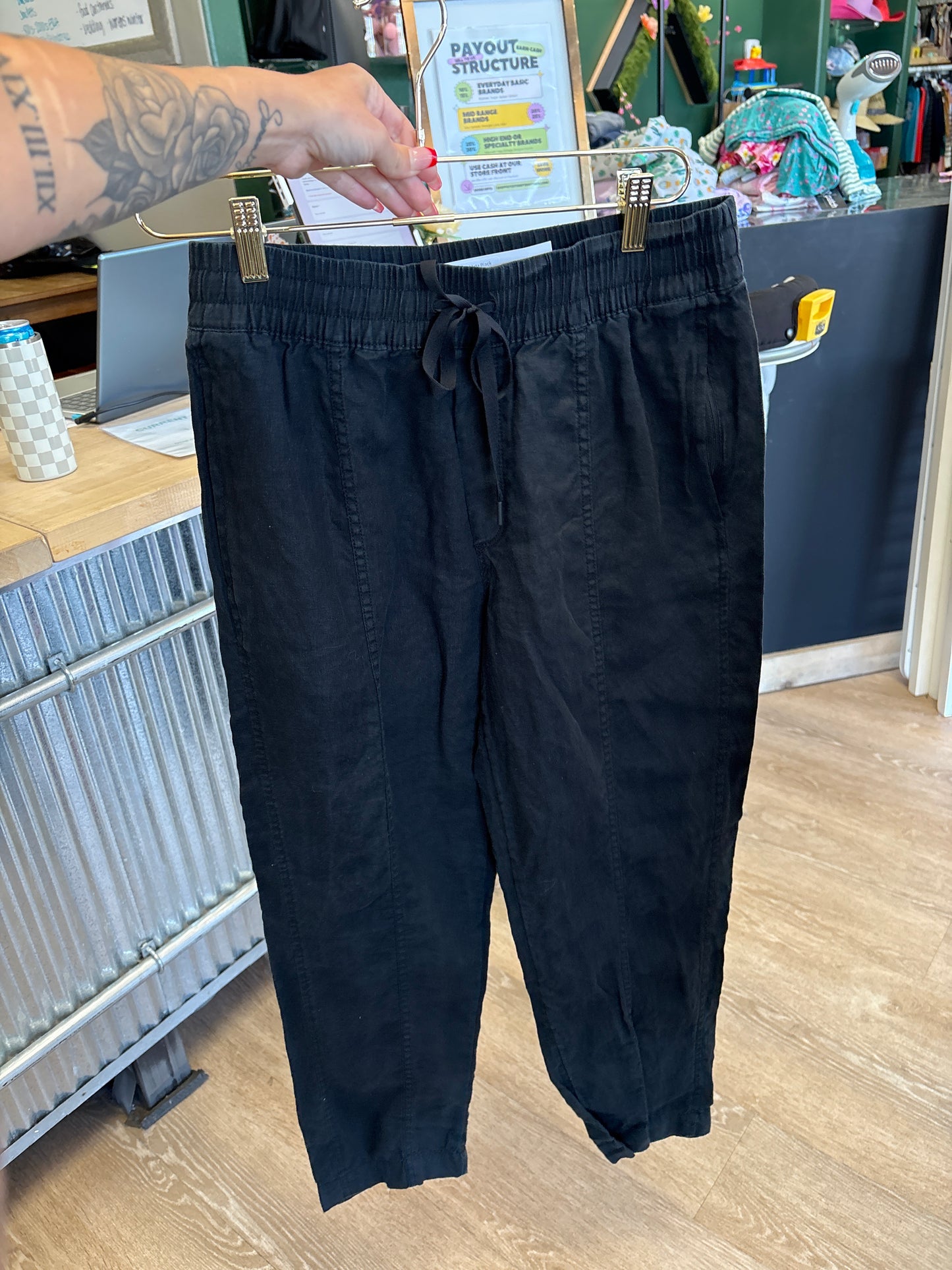 Womens Small Athleta Black Linen Pants