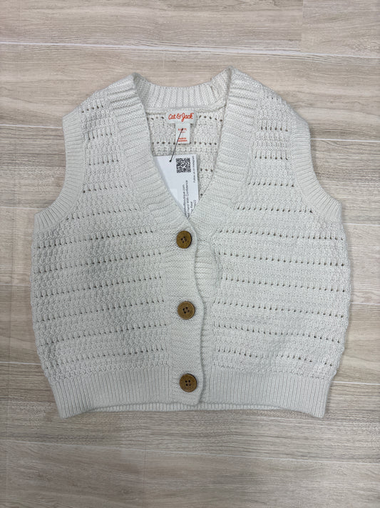 6/7 White Knit Button Tank