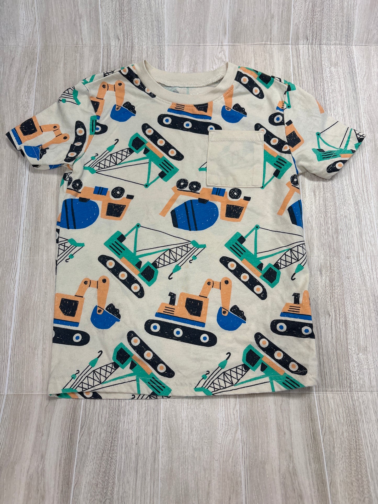 5T Cream Construction Equiptment Graphic Tee
