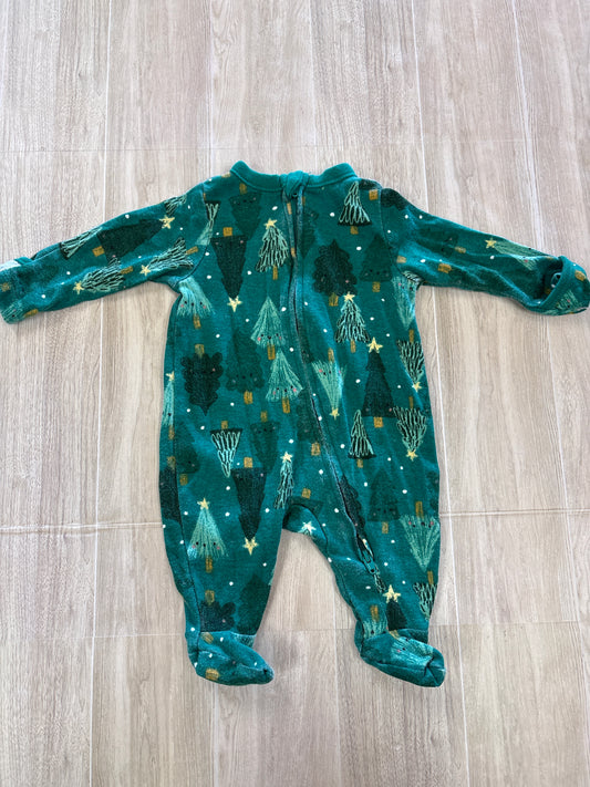 Newborn Green Trees Holiday Pajama