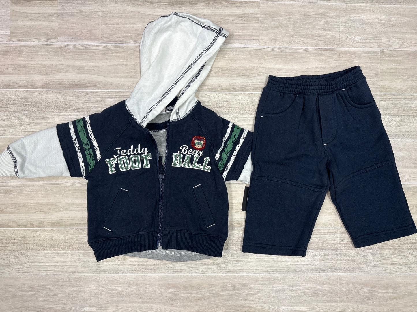 NWT 6-9m Teddy Bear Football 3 Piece Set