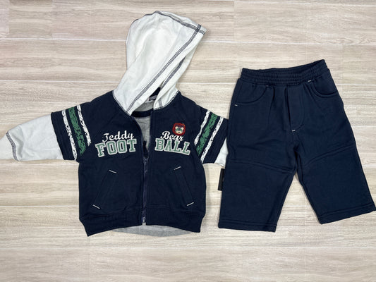 NWT 6-9m Teddy Bear Football 3 Piece Set