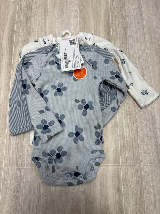 NWT Newborn Blue Floral Onesie 3 Pack