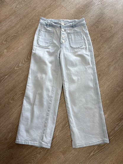Womens Medium Light Wash Miou Muse Wide Leg Denim