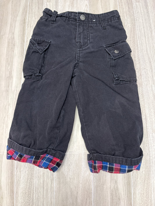 18m Plaid Lined Black Cargo Pant