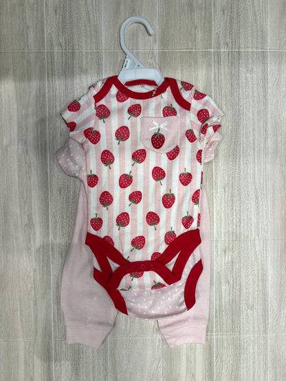 NWT 0-3m Strawberry 3-Piece Set