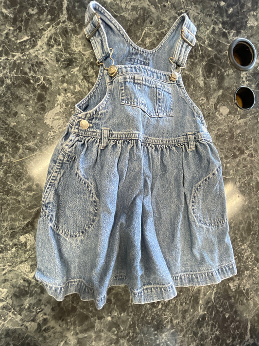 3T Vintage Gap Denim Overall Dress 1999