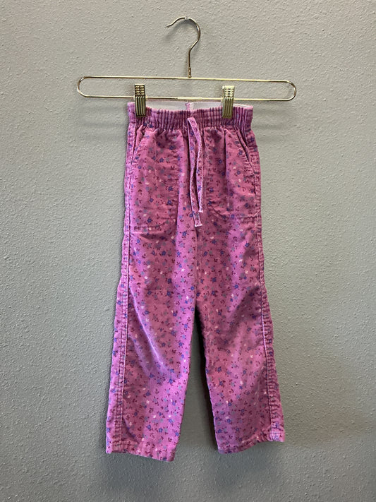 4T VINTAGE Corded Floral Pants