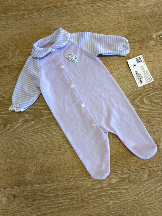 Newborn VINTAGE Lavender Collared Footie