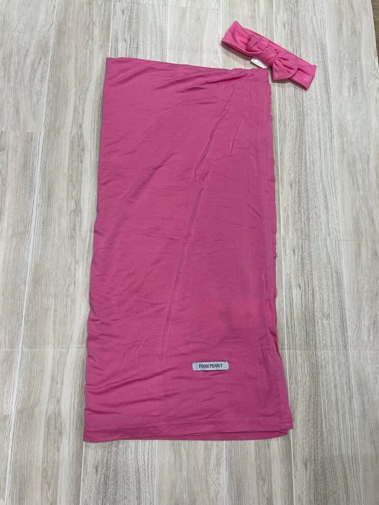 Posh Peanut Swaddle + Bow Set - Pink