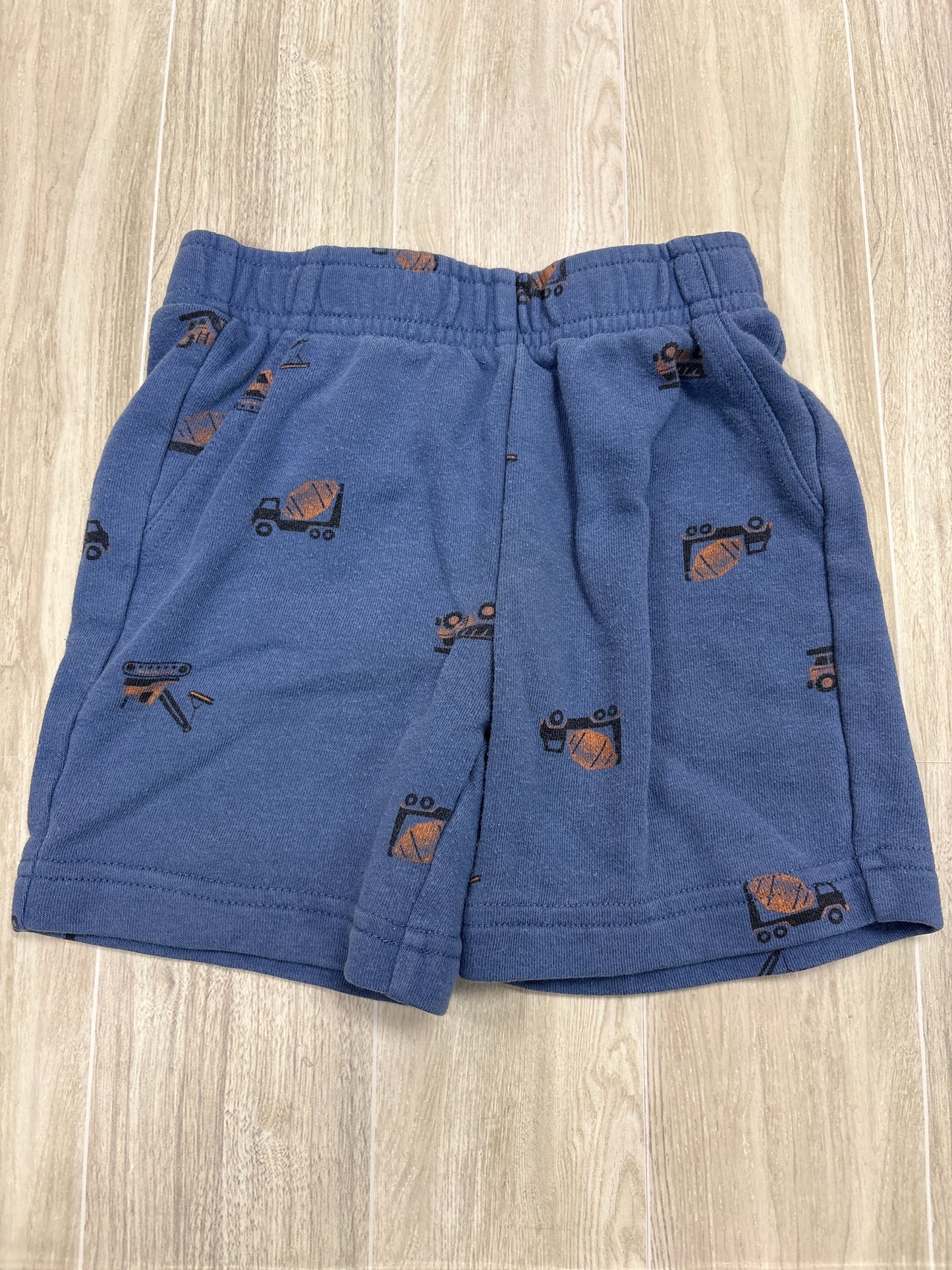 4T Navy Construction Trucks Soft Shorts