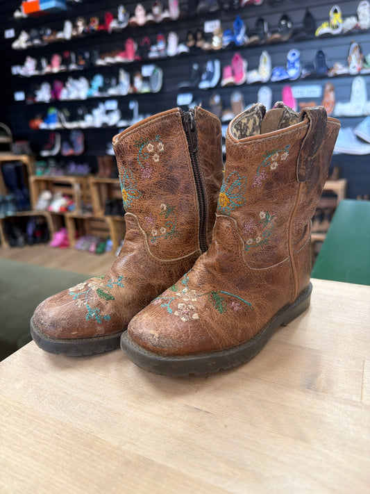 8c Shyanne Brown Floral Western Boots - Blemish