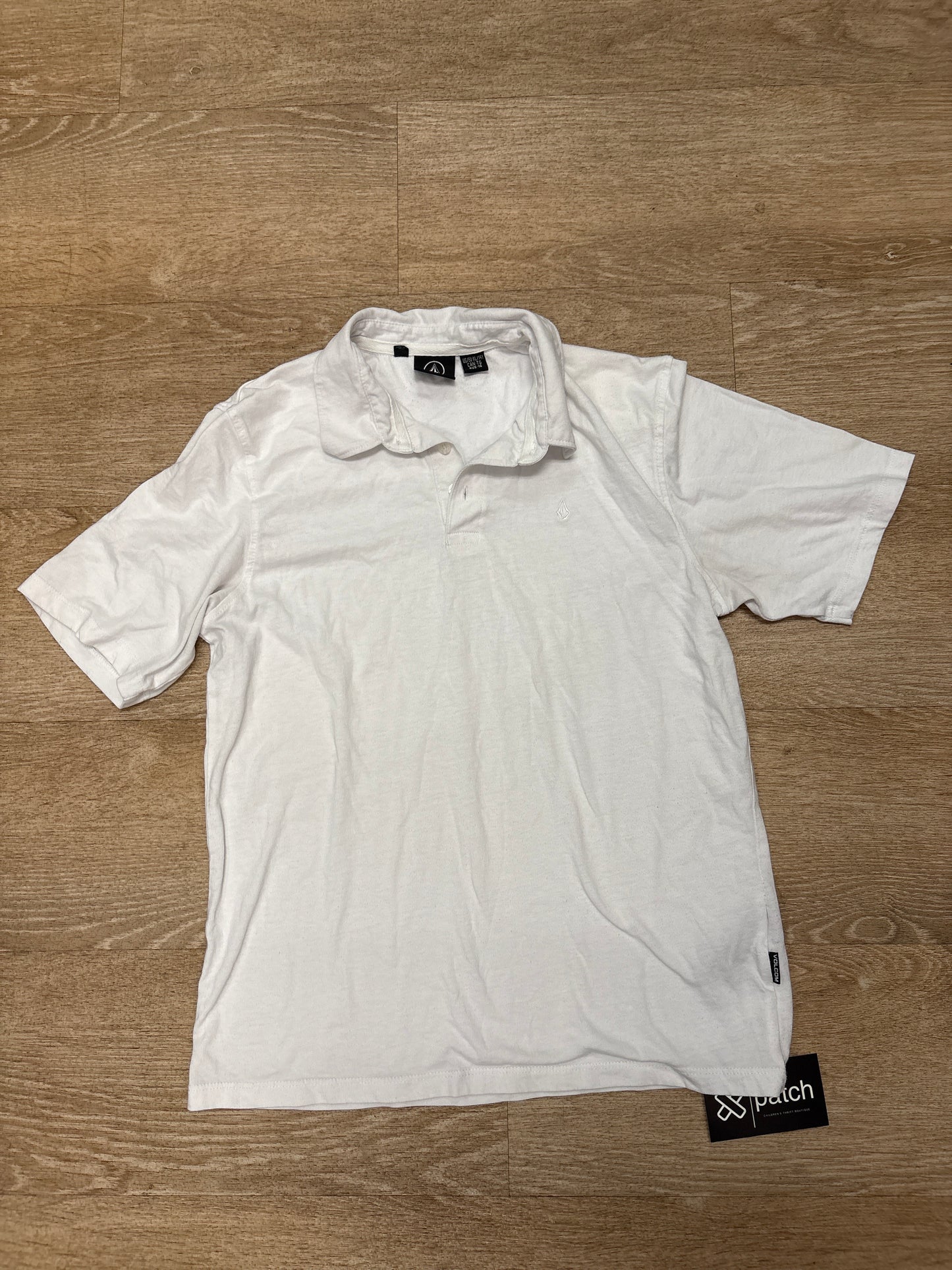 16 Volcom White Button Polo