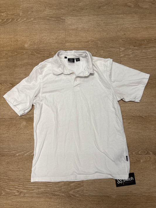 16 Volcom White Button Polo