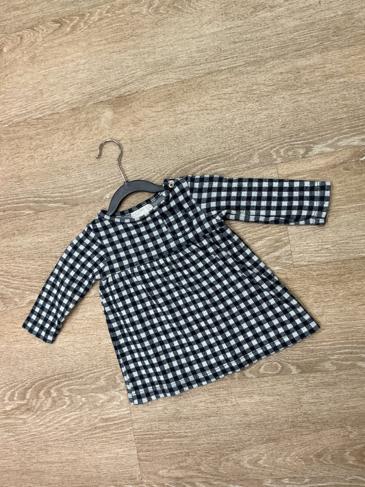 9-12m-zara-navy-checkered-flannel-dress