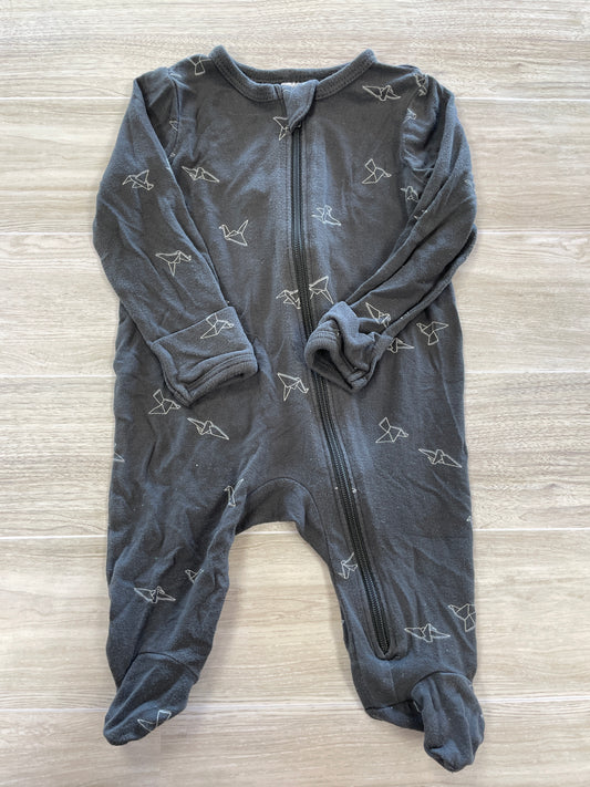 Newborn Charcoal Grey Airplane Pajama