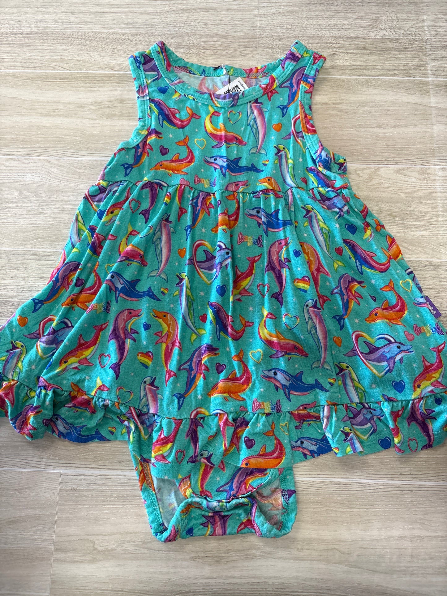 2T Posh Peanut x Lisa Frank Dolphin Tank Twirl Dress