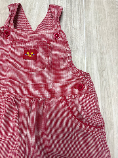 3/6m Red Gingham Overall - Blemish