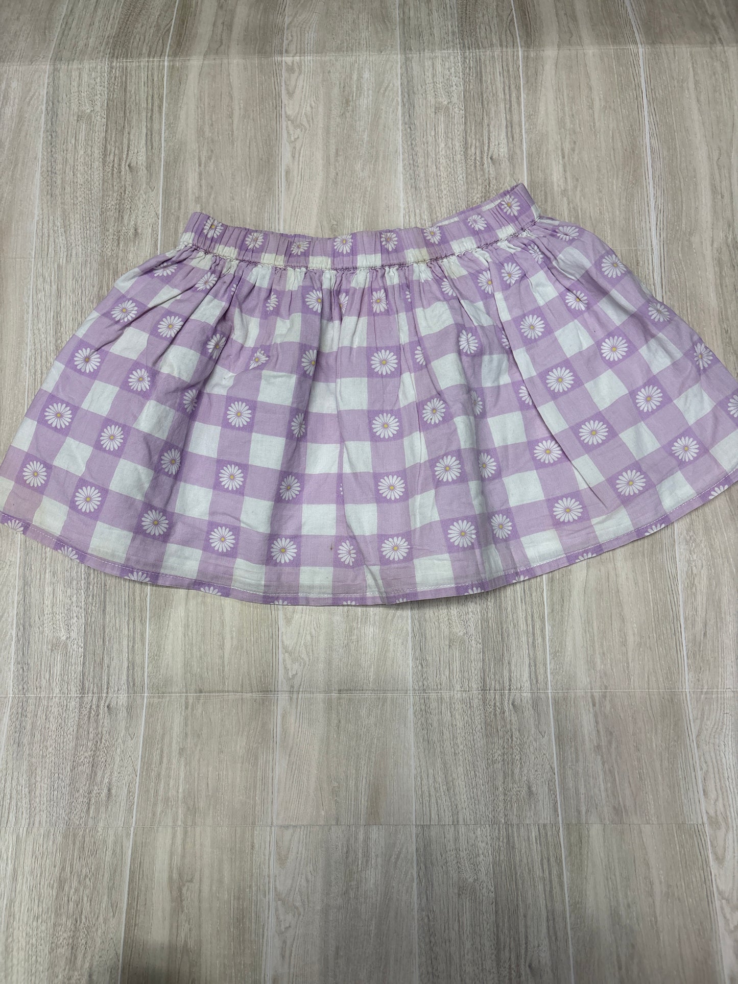 5/6 Purple Gingham Daisy Skirt - BLEMISH